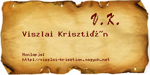 Viszlai Krisztián névjegykártya